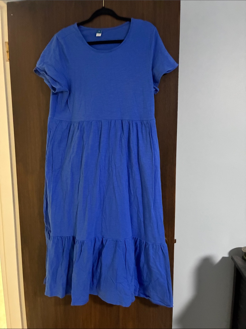 Old Navy XL Blue Tiered Short-Sleeve Dress